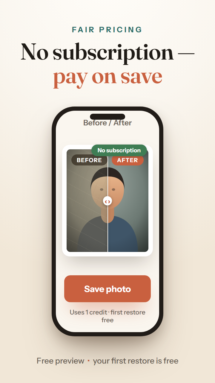 No subscription — pay only when you save